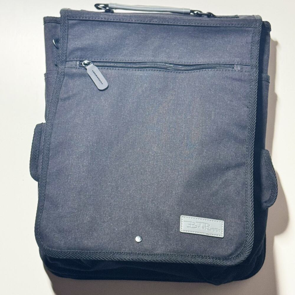 Bella Russo 14" Black Canvas Laptop Messenger Bag & Strap - NWOT